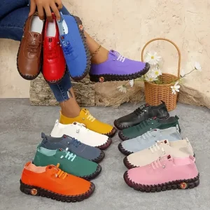 New Sneakers Women Comfortable Leather Loafers Shoes for Women